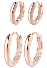 SET OF 4 THICK HOOP - Pendientes - rosegoldfarben