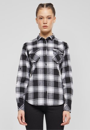Brandit FLANELL - Skjortebluser - white black