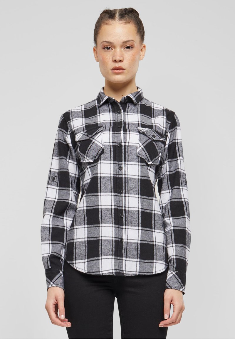 Brandit FLANELL - Užsagstoma palaidinė - white black