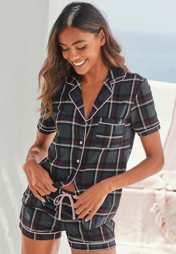 DREAM SET - Nachtwäsche Set - bordeaux kariert