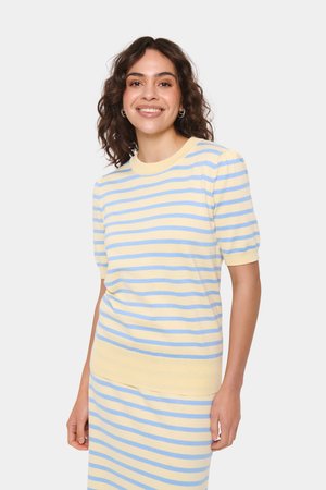 MILASZ SS STRIPED - Printtipaita - lemon hydrangea stripe