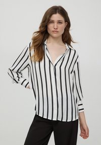 Terranova AMPIA IN RASO A RIGHE - Camicia - bianco lana