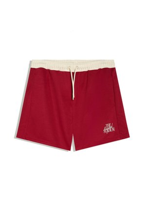 Bershka, SHORT WITH PATCH - BERMUDA SHORTS - Pantaloni sportivi - dark red