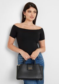 Guess LIBERA NÄHTE IN RELIEFOPTIK - Borsa a mano - schwarz