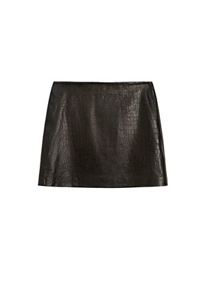 MOCK CROC NAPPA FINISH MINI - A-line skirt - dark brown
