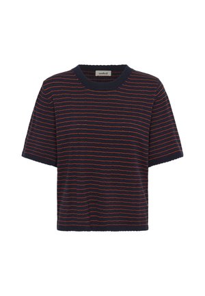 Soaked in Luxury, SLSPINA - T-shirt imprimé - navy w pumpkin stripe