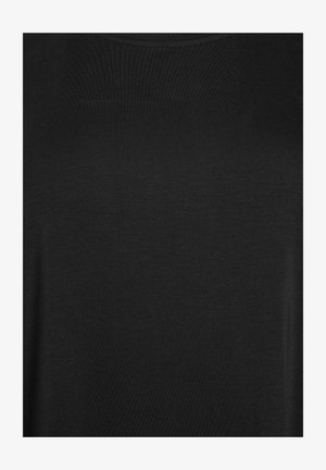 Lihtne musta kangast tekstuur, milles on peened horisontaalsed ja vertikaalsed jooned, mis viitavad peenelt kudumaterjali lähivõttele.