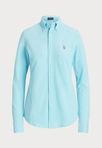 LONG SLEEVE BUTTON FRONT SHIRT - Button-down blouse - turquoise nova