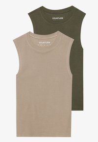UNISEX 2 PACK BASIC RIB VEST - Toppi - forest night/desert taupe