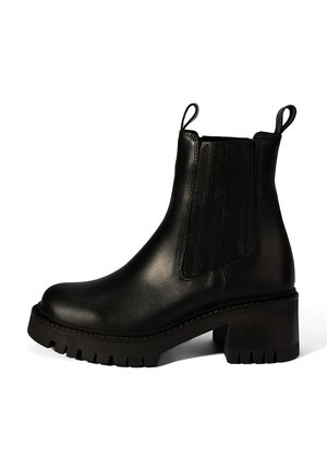 Enkellaarsjes met plateauzool - black