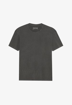 YOURTURN UNISEX BASIC GARMENT WASHED - T-shirts - asphalt