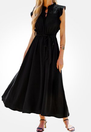 ELEGANT RUFFLED SHOULDERS - Maxikleid - black