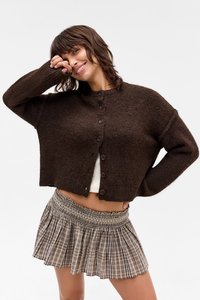 HORN BUTTON - Cardigan - brown