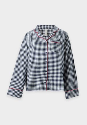 Lindex, SHIRT PIPING GINGHAM - Haut de pyjama - navy