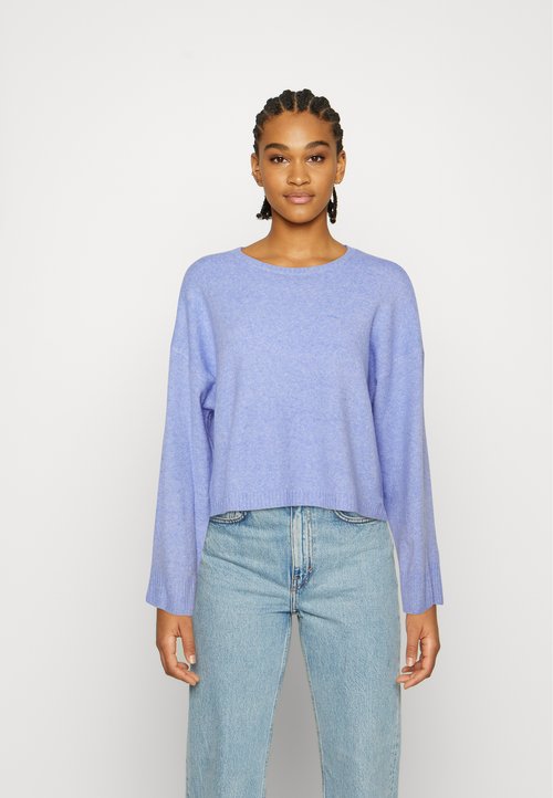 Object OBJMALENA L/S RUFFEL NOOS - Jersey de punto - sandshell/crema