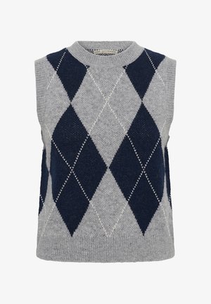 Love Copenhagen, LCMAIA KNIT SLIPOVER - Haut - navy and grey argyle