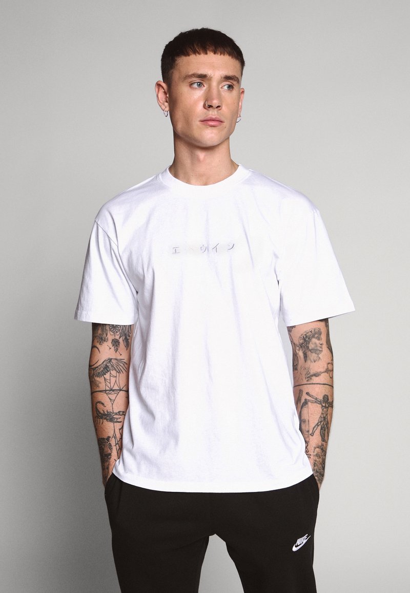 Edwin KATAKANA EMBROIDERY - Nyomott mintás póló - white
