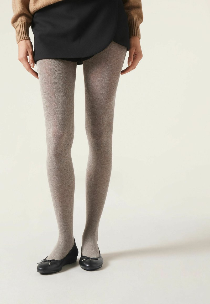 Calzedonia SOFT GLITTER OPAQUE - Strumpfhose - grau naturale tortora soft glitter argent