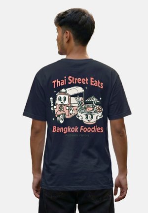 RoamLikeSummer, THAI STREETS EATS UNISEX - T-Shirt print - navy