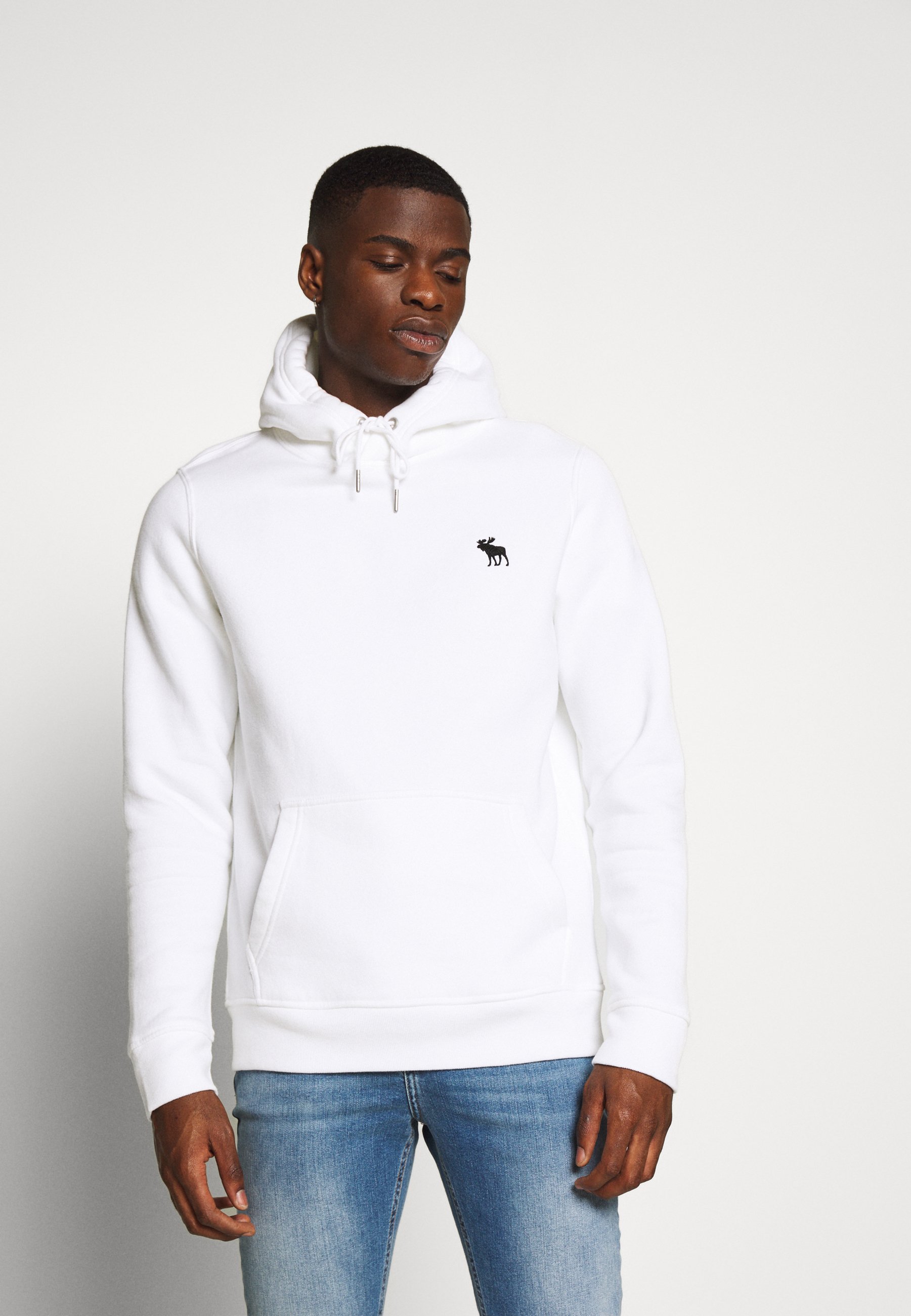 Abercrombie & Fitch EXPLODED ICON POPOVER Hoodie white Abercrombie & Fitch CORE Hoodie white Zalando.nl