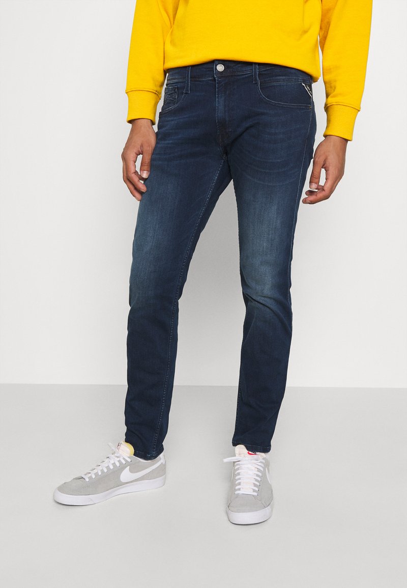 Replay ANBASS - Calças de ganga de perna direita - dark-blue denim