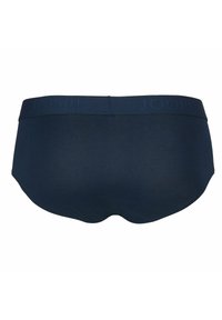 Granatowe męskie slipy o gładkiej fakturze z elastycznym pasem z wytłoczonym logo "JOOP!". Zaprojektowane z myślą o komforcie i dopasowaniu.