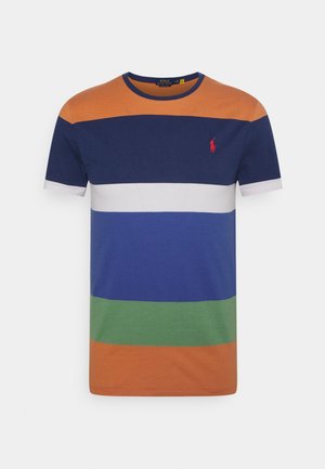CUSTOM SLIM FIT STRIPED JERSEY T-SHIRT - T-shirt imprimé - may orange