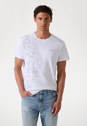 Guess REGULAR FIT LOGO - Trükipildiga T-särk - weiß
