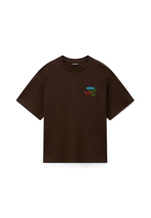 Napapijri, T-shirt print - dark brown