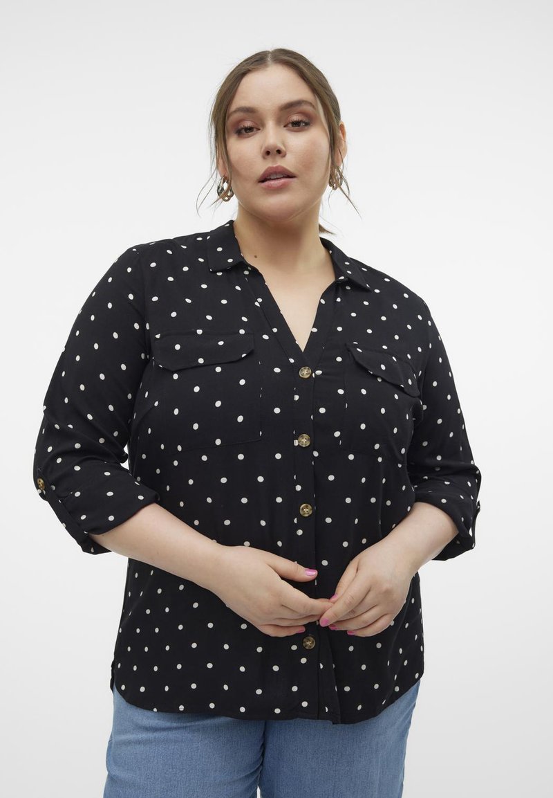 Vero Moda Curve VMBUMPY SHIRT NEW - Chemisier - black/white