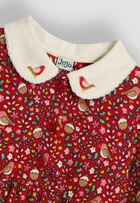 JoJo Maman Bébé CHRISTMAS ROBIN FLORAL PETER PAN REGULAR FIT - Dienas kleita - red