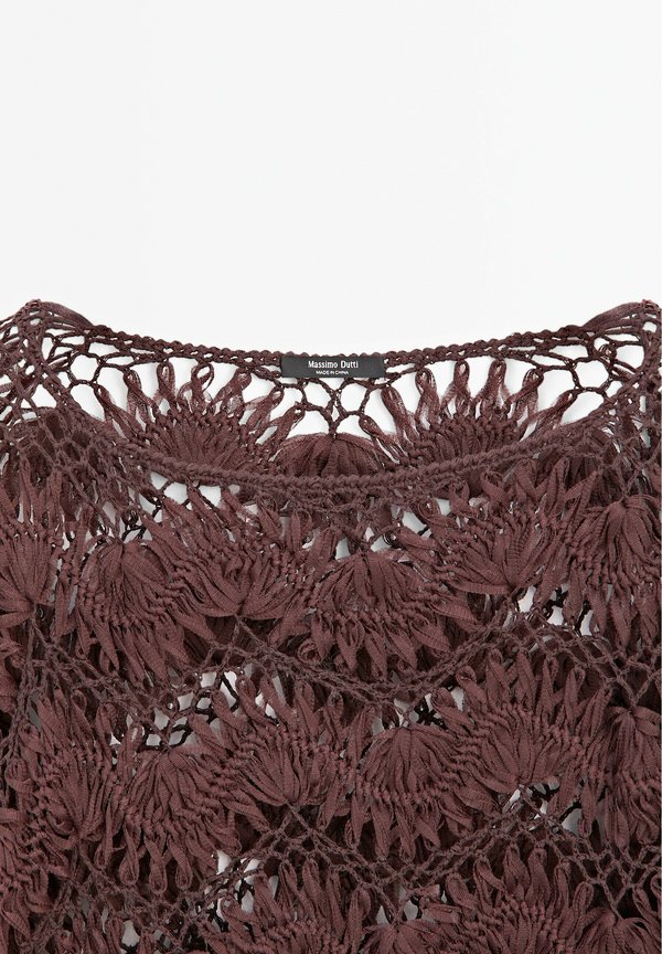 Print T-shirt - mottled bordeaux2