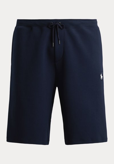 Σορτς σε ναυτικό μπλε χρώμα, κατασκευασμένα από μαλακό ύφασμα, με ρυθμιζόμενο κορδόνι στη μέση και μικρό κεντημένο λογότυπο στο κάτω μέρος.