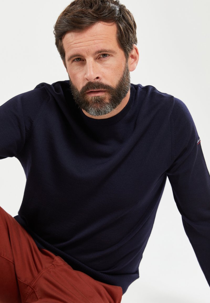 Cardigan Zippé Armor Lux Kelouan - Laine épaisse - Couleur Rich Navy - Taille 3XL - Homme