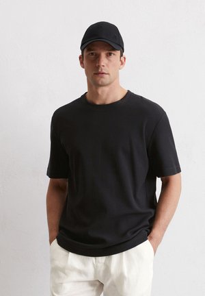Marc O'Polo DFC REGULAR MIT FEINER WAFFELSTRUKTUR - Basic T-shirt - black