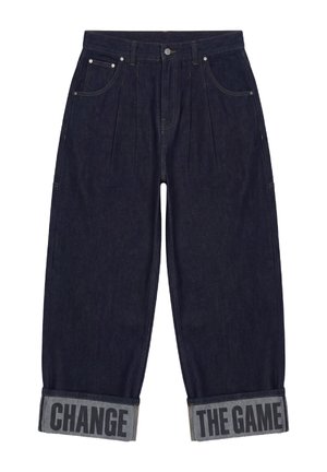 Project X Paris, JEAN À REVERS IMPRIMÉS - Vaqueros baggy - bleu denim brut