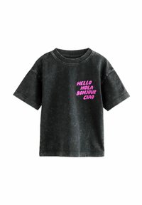 Next REGULAR FIT - SHORT SLEEVE GRAPHIC  - Apdrukāts T-krekls - black acid wash