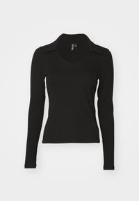 PCNIKITA VNECK  - Topper langermet - black