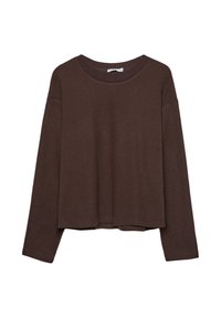 BASIC ROUND NECK - Long sleeved top - mottled brown