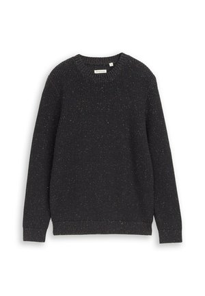 TOM TAILOR, TOM TAILOR PULLOVER & STRICKJACKEN STRICKPULLOVER IN MELANGE-OPTIK - Pullover - coal grey