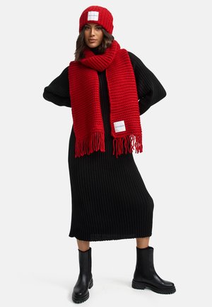 KUSCHELPÄRCHEN  SET - Beanie - salsa red
