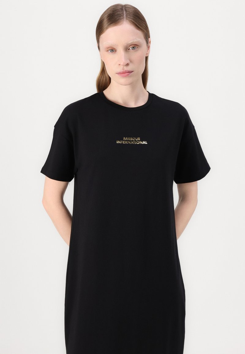 barbour t shirt dress Barbour International Uma tie up buckle mini t-shirt dress in black