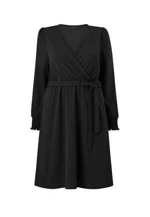 Ellos Plus collection, KLEID MIT GÜRTEL ZUM SELBERBINDEN - Hverdagskjole - black