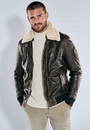Kunstlederjacke - dunkelbraun