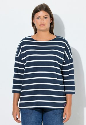 STRIPED DROP SHOULDER - T-shirt à manches longues - navy blue