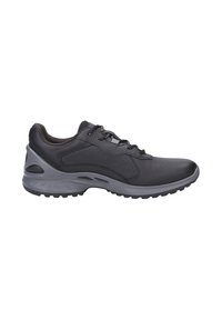 Scarpe sportive nere realizzate in pelle testurizzata con punta tonda, colletto imbottito e suola in gomma con grip per la trazione.