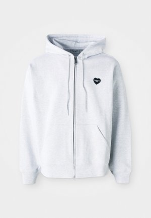 Carhartt WIP HOODED HEART HARTT JACKET - Felpa con zip - ash heather