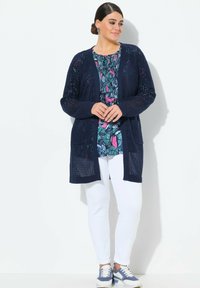 Ulla Popken LONG SLEEVE FISHNET - Kofta - marine