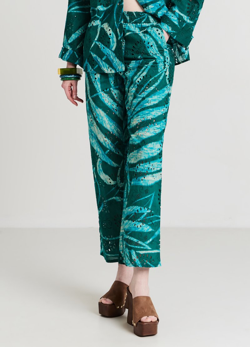 Calliope SANGALLO FANTASIA - Stoffhose - var verde smeraldo scuro