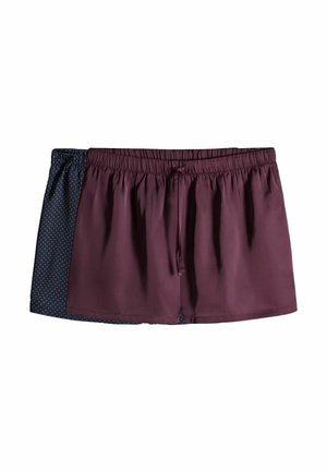 REGULAR FIT - 2 PACK - Nachtwäsche Hose - burgundy/navy polka dot